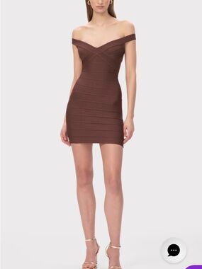 Herve Leger Rachel off the shoulder dress  - NWT